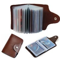 hot！【DT】ﺴ卍❆  New Arrival Leather Business Card Womens ID Female Credit Holder 26 Bank Cards Slots Men