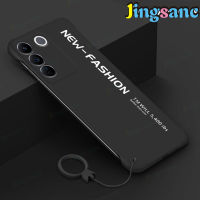 Jingsanc เคส V27e สำหรับ VIVO เคสโทรศัพท์บางเฉียบแข็งกระจกฝ้าพีซีไร้ขอบกล้องกันกระแทกเคสป้องกันกล้อง V27e Vivo