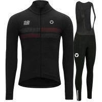 Black Sheep Competitive Edition Sets Unisex Outdoor Thermal Warm Fleece Bike Jersey Cycling Bib Trousers Kit Clothing