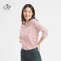 เสื้อยืด เสื้อยืดผู้หญิง Gsp เสื้อยืดลายริ้ว Lucky Stripes New Color New Red สดใส มีสีสัน ใส่สบาย ผ้านุ่มเด้ง ไม่ร้อน ใส่ได้ทุกวัน (PYARRE)