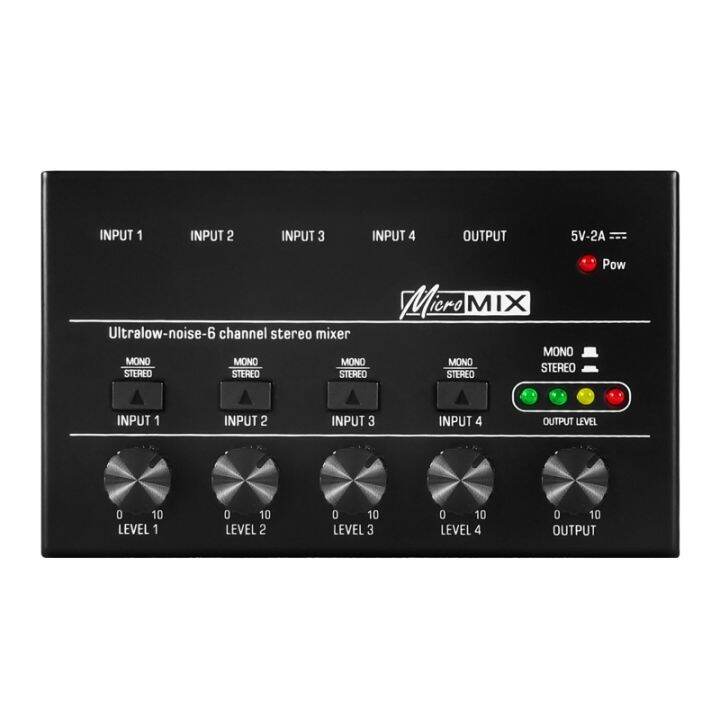 Ultra LowNoise 4Channel Line Mixer Mini Mixer Audio USB Powered Mixer for Electronic