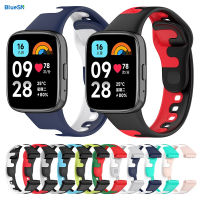 BLUESN นาฬิกาสองสีซิลิโคนสำหรับ Redmi Watch 3สายรัดข้อมืออัจฉริยะแบบสปอร์ตสำหรับ Redmi Watch 3 Lite สายรัดข้อมือ Band Series