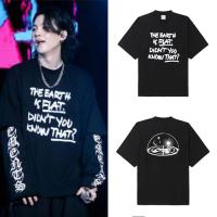 แฟชั่นล่าสุด KPOP BTS SUGA Same Cotton T-shirt Men and Women 2023 New Korean Version INS Loose Round Neck Short-sleeve