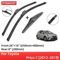 For Toyota Prius C 2012-2018 Front Rear Wiper Blades Brushes Cutter Accessories J Hook 2012 2013 2014 2015 2016 2017 2018