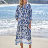 New Boho Dress Robe de Plage Beach Cover up Pareos de Playa Mujer Beach Kaftan Maxi Dress Bikini Coverup Sarong Beachwear