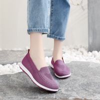 Womens Summer Breathable Hollow Fly Weaving Shoes Flat Loafers