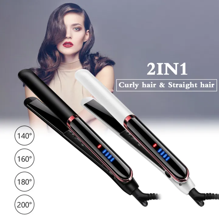 2 in 1 Hair Straightener and Curler 10s Heating Four-gear Temperature ...