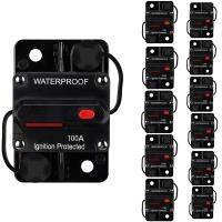 Waterproof Circuit Breaker,With Manual Reset,12V-48V DC,for Car Marine Trolling Motors Boat Power Protect