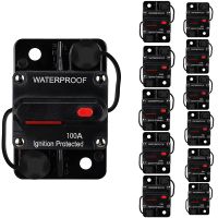 Waterproof Circuit Breaker,With Manual Reset,12V-48V DC,for Car Marine Trolling Motors Boat Power Protect