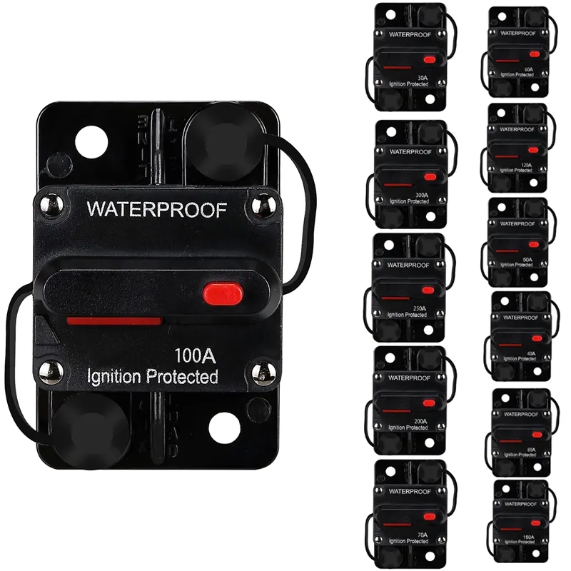 Waterproof Circuit Breaker,With Manual Reset,12V-48V DC,for Car
