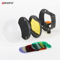 TRIOPO Speedlite Flash Light Modifier Accessories Kit with Magnetic Universal Mount Adapter + Diffuser Ball + Honeycombs Grid Reflector + 4pcs Color Gel Filters(Red/Blue/Yellow/Green) for Canon Nikon Sony Godox Yongnuo Speedlites