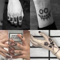 Black Block Clown Temporary Tattoo Sticker Men Women Body Art Arm Waist Fake tattoos Waterproof Finger Tatoo Stickers