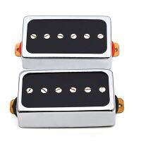 O Style Open Single Coil Pickup 6 Hole 52MM Pickup for LP Guitar Chrome with Black