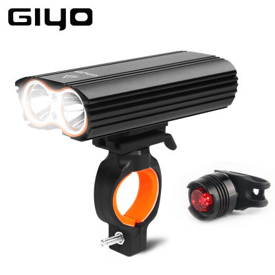 GYIO ไฟฉายสำหรับจักรยานจักรยานแสงด้านหน้า2400Lm ไฟหน้า2แบตเตอรี่ไฟ LED จักรยานแสงขี่จักรยานโคมไฟโคมไฟอุปกรณ์จักรยาน