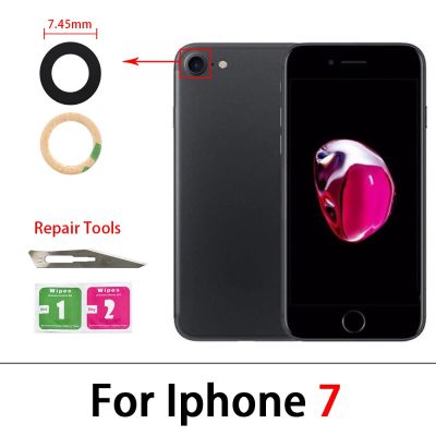 1ชุดเลนส์สำหรับ iPhone 7 8 6 6S Plus XR XS Max เลนส์กระจกกล้องถ่ายรูปหลังด้านหลังพร้อมกาวเครื่องมือซ่อมแซมเปลี่ยนเลนส์อะไหล่