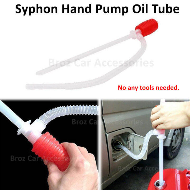 Syphon Hand Pump Oil Tube Plastic Car Truck Fuel Petrol Tank Water