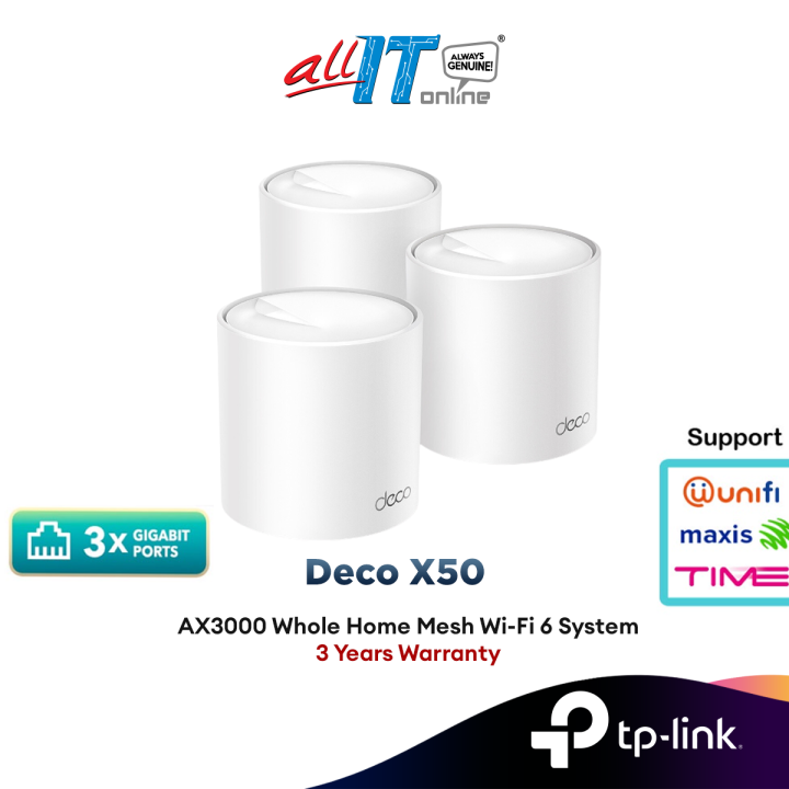 TP-Link Deco X50 AX3000 Whole Home Mesh Wi-Fi System AP Mode or Router ...