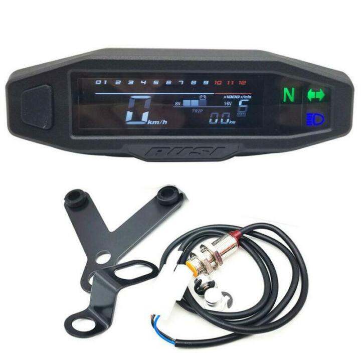Digital Dirt Pit Bike Speedometer Multi Gauge Bar ตัวบ่งชี้เกียร์ Tacho