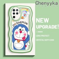 Chenyyka เคสสำหรับ OPPO A94 4G F19 Pro Reno 5F Reno 5 Lite เคสรูปโดราเอมอนน่ารักลายการ์ตูนใหม่คลื่นขอบนุ่มเคสมือถือกันกระแทกแบบใสคเปลือกซิลิโคน