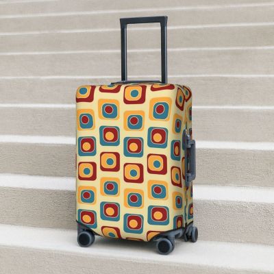 【LZ】ஐ  Retro Mod Suitcase Capa Praça Imprimir Strectch Cruise Viagem Protector Acessórios Bagagem Férias