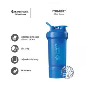 Blender Bottle ProStak Cyan 22 oz 650 ml