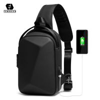 【jw】ஐ◑  Fenruien Mens Shoulder Multifunction Anti-theft Male Crossbody Short Trip Chest Pack USB Charging