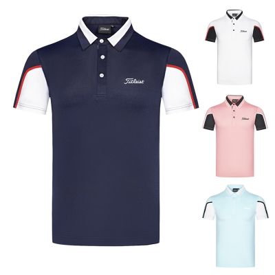 Le Coq FootJoy Scotty Cameron1 Master Bunny PING1 Castelbajac J.LINDEBERG☋  Summer golf clothing mens short-sleeved T-shirt solid color top loose sweat-wicking moisture-absorbing POLO shirt sportswear