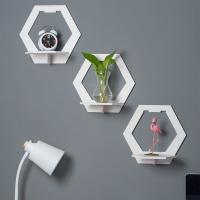 3Pcs Wall Organizer Wall Shelf Set Punch Bedside Wall Display Stand Wall Mounted Flower Pot Holder Tv Backgrou Room Decora