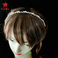 Womens Hair Hoop Flower-shaped Rhinestone Bridal Hair Accessories