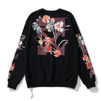 Fashion OxxFxxF new floral print cotton casual long-sleeved round neck sweater