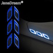 JaneDream Blue-6Pcs Set Car Door Reflective Stickers Truck Auto Motor