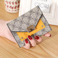 Female Clutch Multi Card Purses Small Card Clip for Ladies Short Wallets Stitching Leather Coin Purse Bag