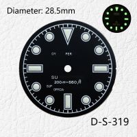 28.5mm dial SSS logo watch modification accessories Green luminous dial suitable for Skx007 for NH35 NH36 movement