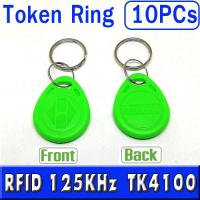 10PCs RFID 125khz Tags  EM4100 TK4100 Key Tag Read Only Rfid Card Token Key Rfid Tag Access Control Smart Card ID Keyfobsad  ( GREEN )