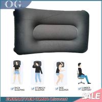 Inflatable Air Pillow Travel Portable Outdoor Camping Pillows Sleep Cushion Flocking Sleep Car Plane Bed Sleep Head Rest Comfortable