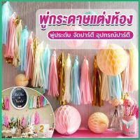 Eliana กระดาษพู่ สำหรับห้อยตกแต่งปาร์ตี้ 5 ชิ้น Party supplies