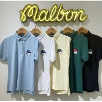 ใหม่เสื้อกอล์ฟ Malbon ผู้หญิงเสื้อผ้าคอปกเสื้อแขนสั้นบางเสื้อยืดกีฬาเสื้อโปโลฤดูร้อน Lindeberg