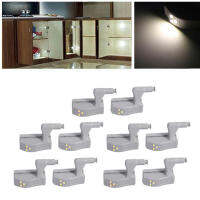 12Pcs Myhomera LED บานพับตู้ตู้เสื้อผ้า Light SENSOR โคมไฟสัมผัสประหยัดพลังงานไฟกลางคืนภายใต้อ่างล้างจานภายในห้องครัวตู้ ABS หลอดไฟ 0.3W