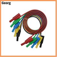 GEORG 5PCS สายทดสอบสำหรับอุปกรณ์อิเล็กทรอนิกส์ สายทดสอบความปลอดภัย ปลั๊กกล้วยที่วางซ้อนได้ สายทดสอบซิลิโคน สายจัมเปอร์มัลติมิเตอร์ สายเคเบิลสำหรับทดสอบ สายหุ้มฉนวนนิรภัย ปลั๊กกล้วยแบบเสียบ