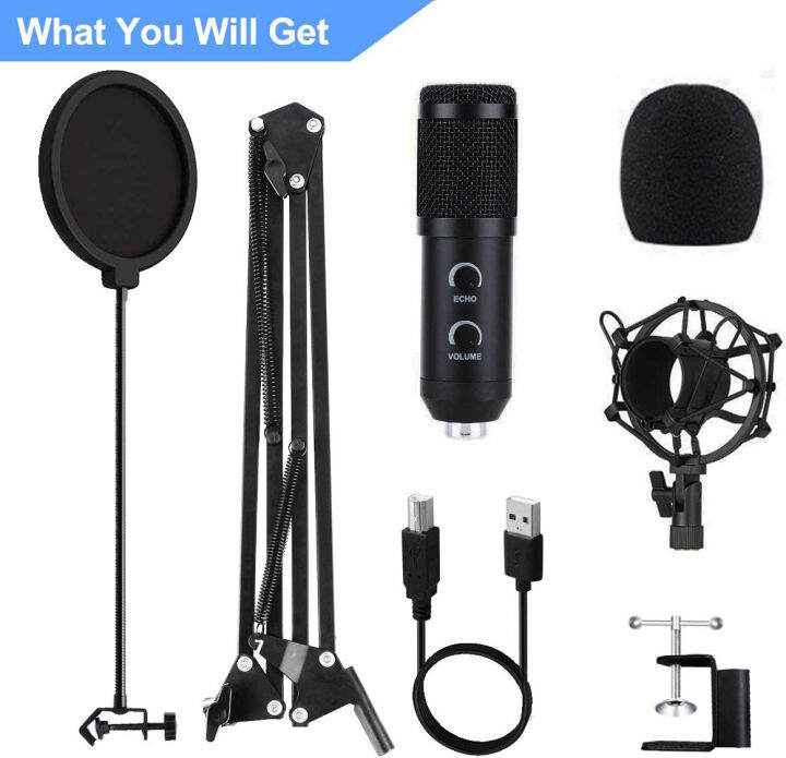 bonke-2020-upgraded-usb-condenser-microphone-for-computer-great-for-gaming-podcast-livestreaming-youtube-recording-karaoke-on-computer-plug-amp-play-with-adjustable-metal-arm-stand-ideal-for-gift