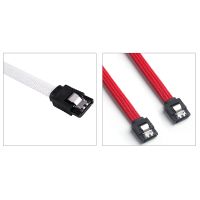 2Pcs 50CM SATA 3.0 III SATA3 7Pin Data Cable 6Gb/S SSD Cables HDD Hard Disk Data Cord with Nylon Sleeved Premium Version(White&amp;Red)