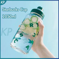 Starbuck ถ้วยกีฬาขวดน้ำ1050มิลลิลิตรความจุขนาดใหญ่คลาสสิกสีดำ/ มิ้นท์สีเขียวสะดวกยกแหวนออกกำลังกายกาต้มน้ำ