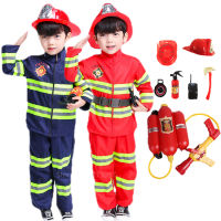 Halloween Costume for Kids Firefighter Uniform Children Sam Cosplay Fireman Role Play Fancy Clothing Boy Fancy Party