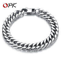 OPKใหม่ สแตนเลสชาย CHAIN สร้อยข้อมือ Punk ออกแบบเครื่องประดับแฟชั่น 220 มม./210 มม./200 มม./190 มม.