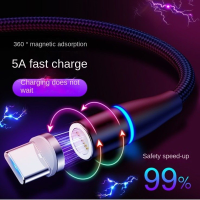 【cw】 Cross-Border Hot Selling 5A Fast Charging Magnetic Data Cable Fast Charging Three-in-One Multifunctional Mobile Phone ！