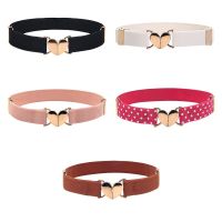 (ETX)2022 Children Stretch Belts Girls Multicolor Adjustable Elastic Waist Belts with Heart Shape Buckle Waistband Accessories