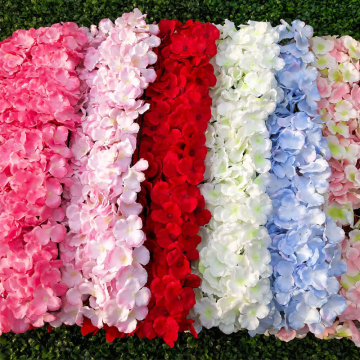 พื้นหลังกำแพงดอกไม้ไฮเดรนเยียมาโครฟิลลาจำลองดอกไม้บทความจัดงานแต่งงานดอกไม้ประดับจัดงานแต่งงาน-backgroundhuilinshen