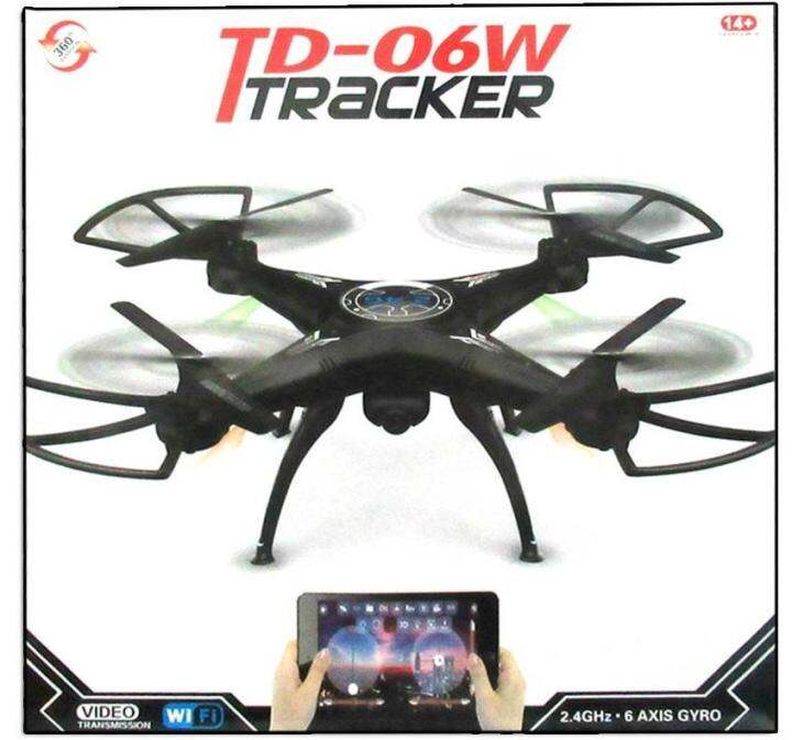 โดรน-td-06-w-tracker-มีกล้องในตัว-เชื่อมต่อ-wifi-2-4-ghz-ความละเอียด-full-hd-ดูภาพสดผ่านมือถือได้-มอเตอร์กำลังสูง-บินต้านลมได้ดี-บินผาดโผนตีลังกาได้-ไม่ต้องขั้นทะเบียน