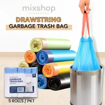 50x60cm Jumbo Drawstring Thickened Trash Bag With Handles, 15 Rolls/pack