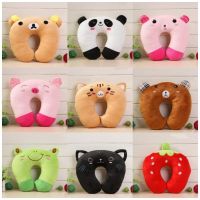 ✟ Cute Cartoon Animals U Shaped Pillow Travel Car Head Neck Rest Pillow Support Head Rest Cushion Panda Cat Bear Rabbit Pig 2023